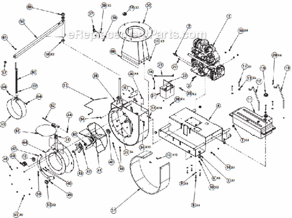 Unit_Assembly Diagram and Parts List for 8272-00-01  Little Wonder Leaf Blower / Vacuum